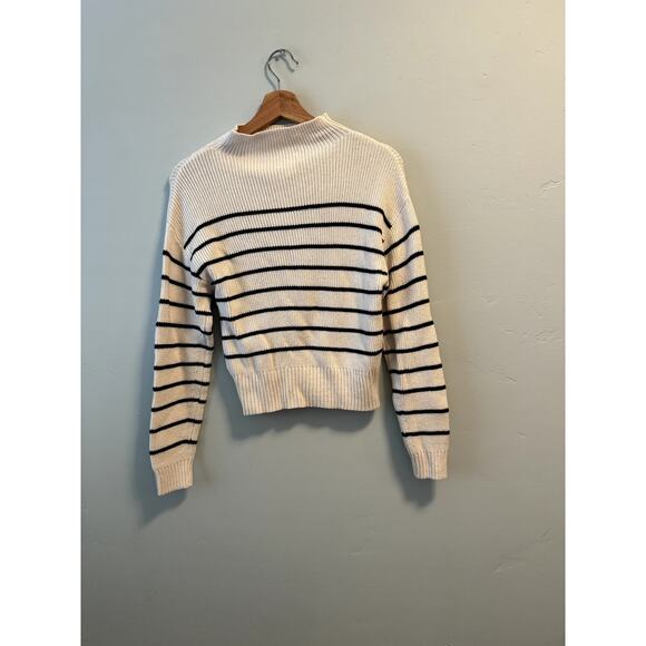 Maeve by Anthropologie White and Navy Striped Sweater - Picture 4 of 6